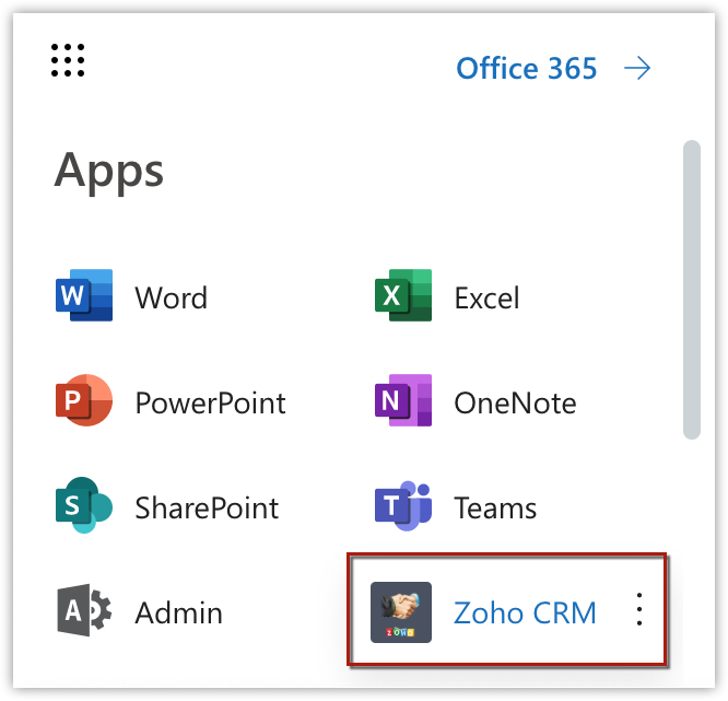 MS Office 365 | Online Help - Zoho CRM