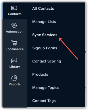 sync services menu