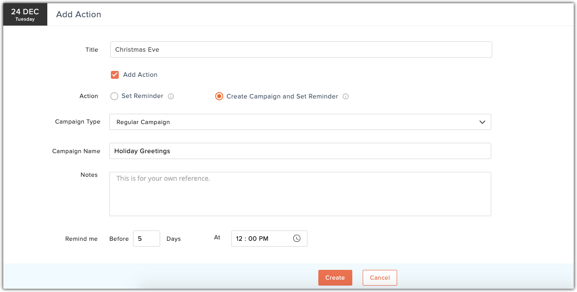 create campaign and set reminders