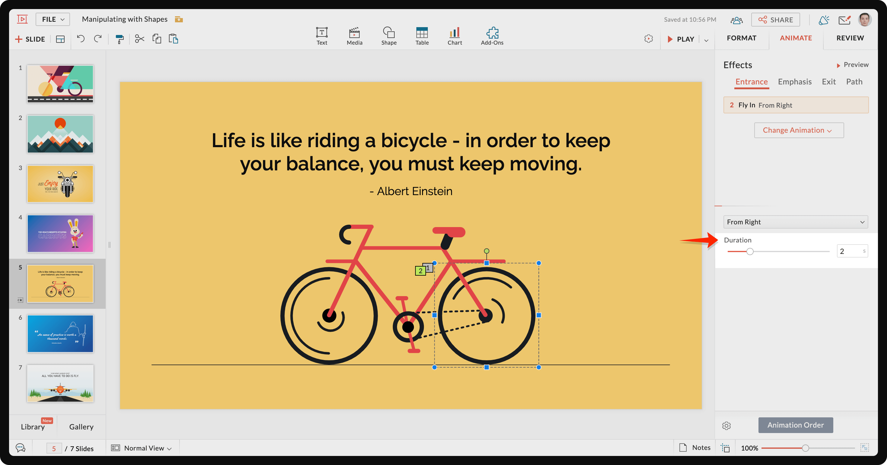 Effect duration and speed 