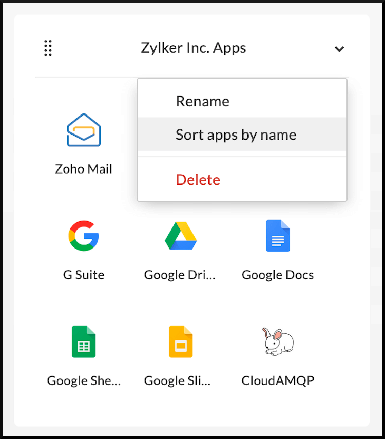 the sort-apps button