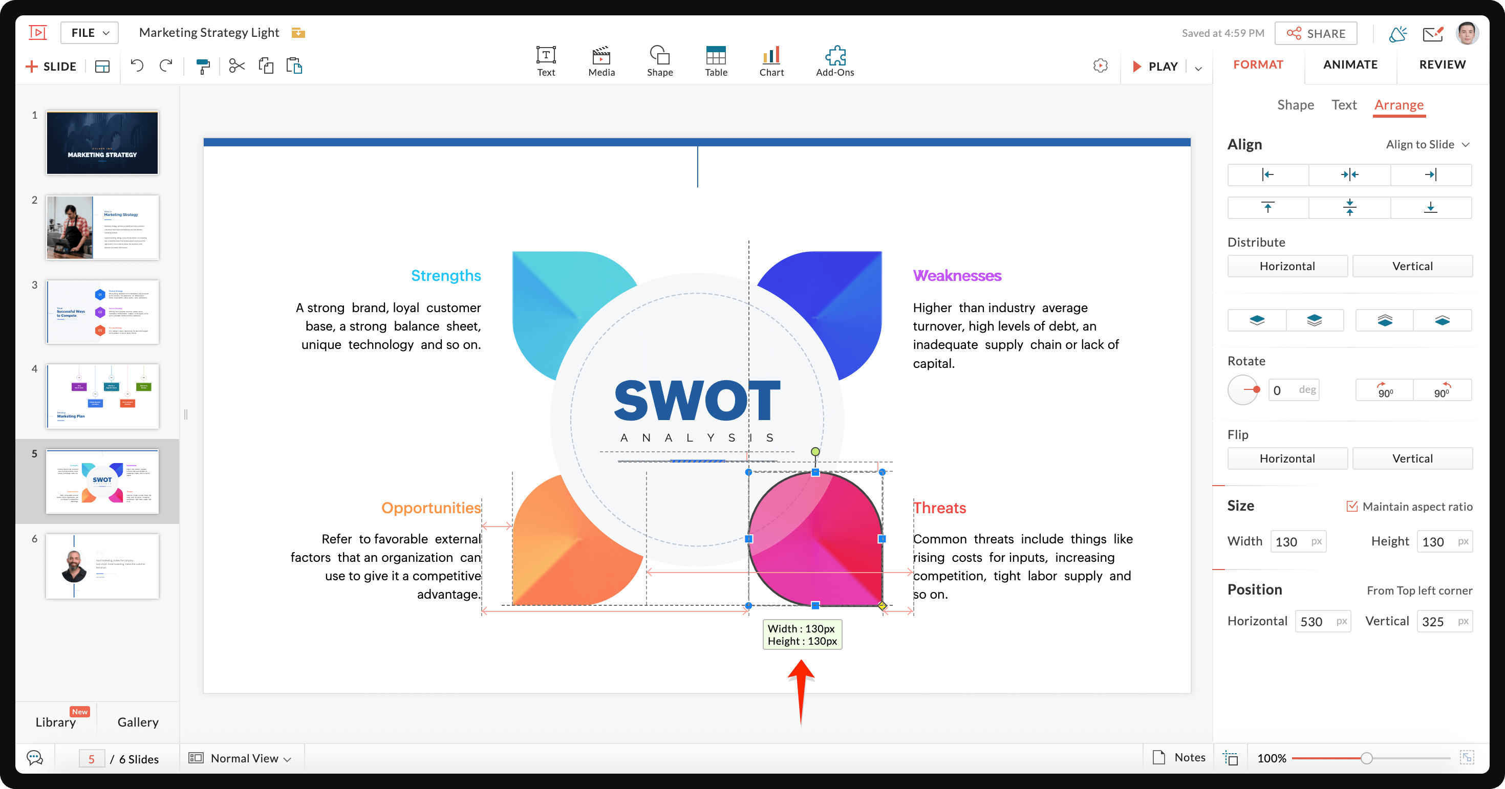 Resize objects 