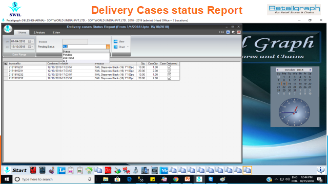 Delivery Cases status Report