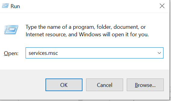 screenshot or windows run prompt window