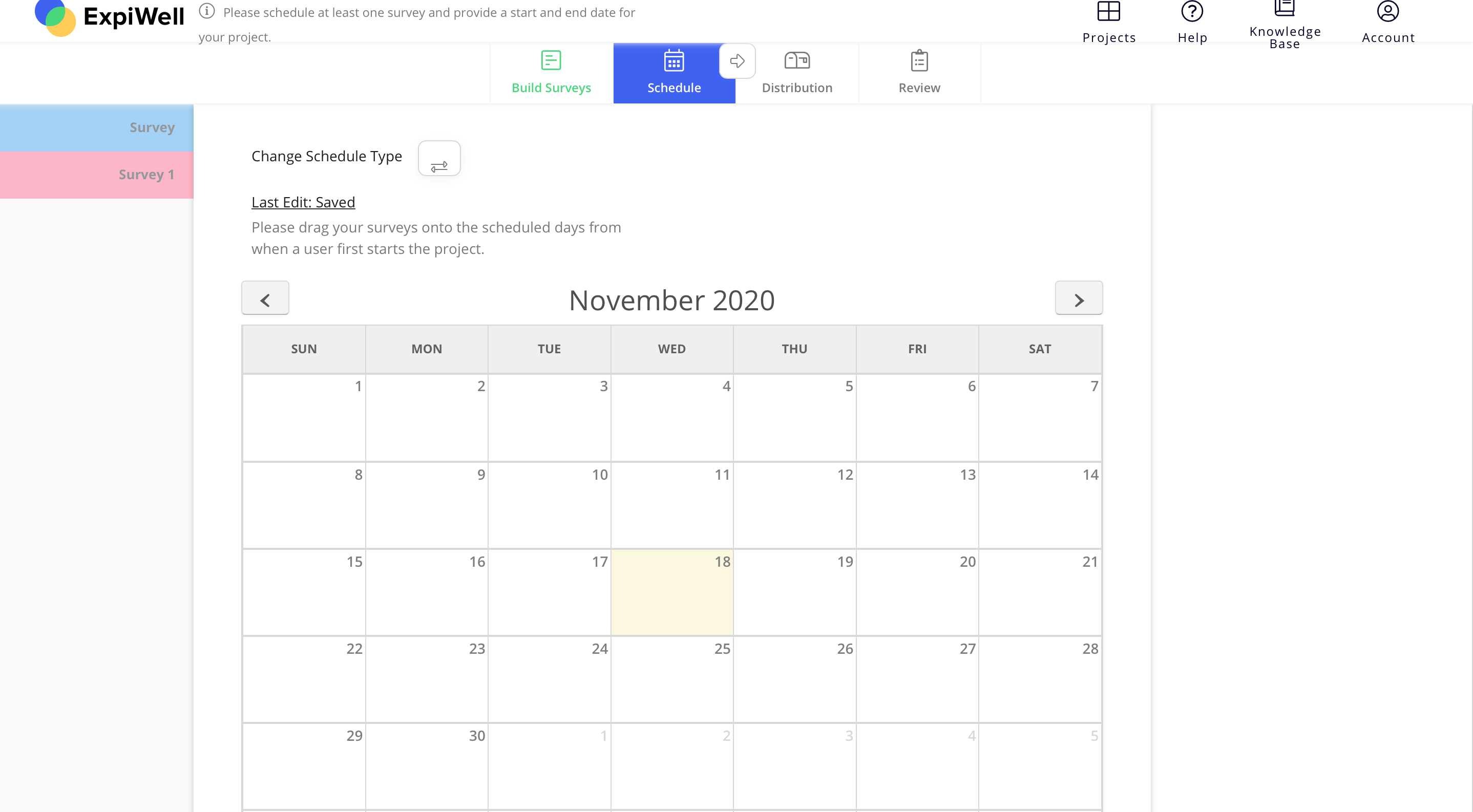 Calendar schedule layout