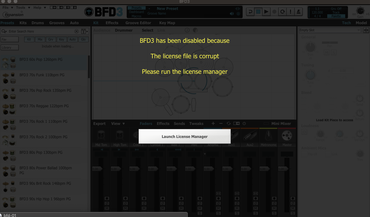 BFD3 has been disabled because The license file is corrupt 