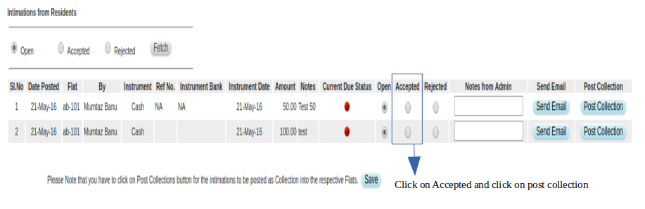 How to Check I have Paid intimation & Post Collection entries?