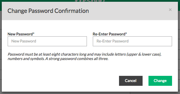 Change password confirmation module.