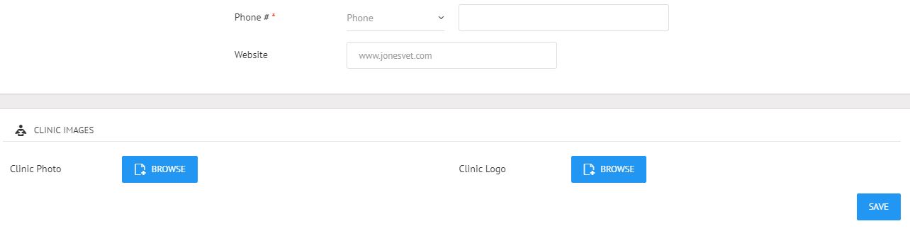 Phone Number, Website, logo, clinic photo