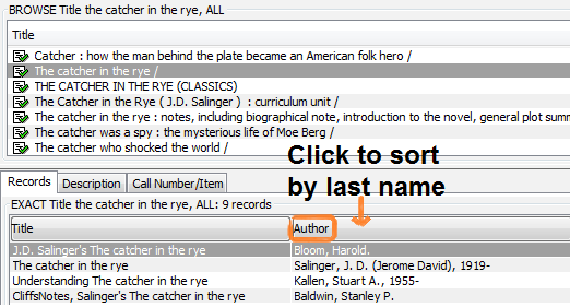 Browse search that contains stopwords and is sorted by author last name