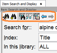 Item Search and Display wizard helper icons circled in orange