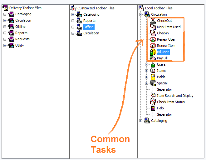 Grouping of Common Tasks wizards right below the module
