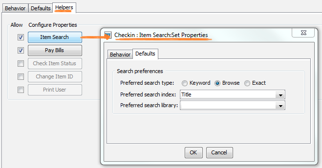 Item Search helper properties