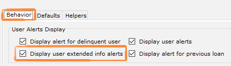 Properties Behavior tab with alert setting highlighted