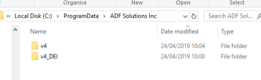 DEI ADF Program Data Folder