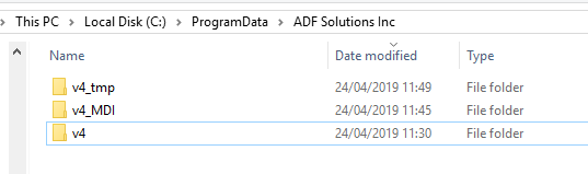 C:\ProgramData\ADF Solutions Inc folder