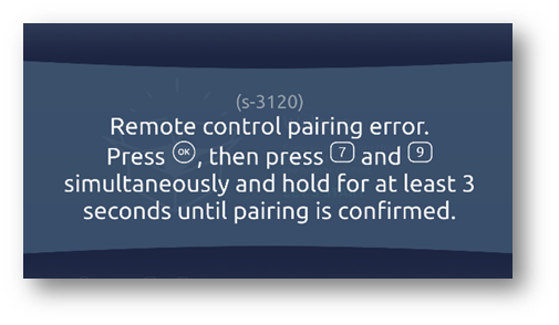 Remote Control Pairing Error