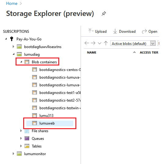 Create a Blob container on Azure