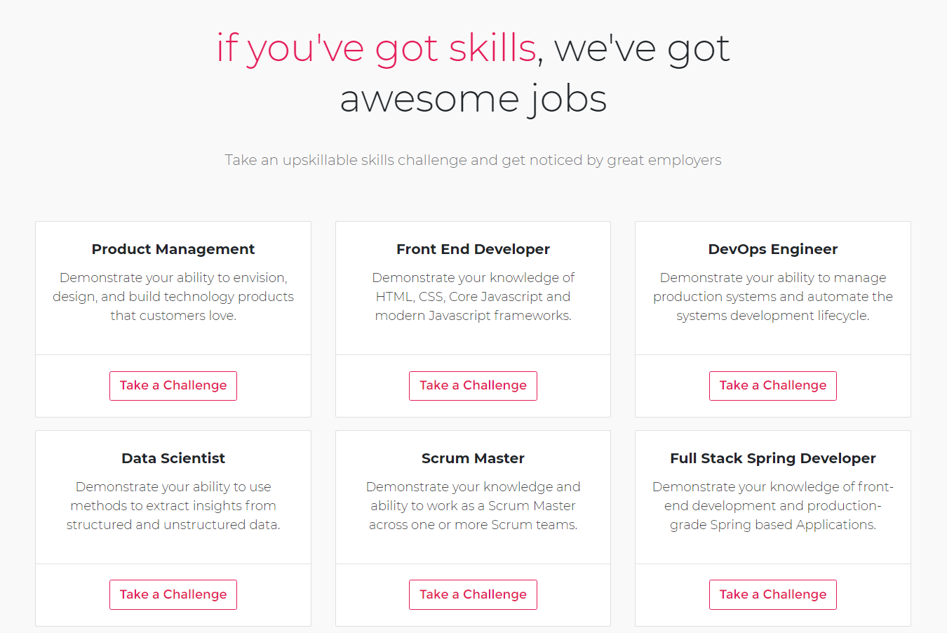 upskillable jobs board allows candidates to take skills challenges 