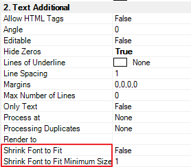 Fig. 24 - Shrink Font to Fit and Shrink Font to Fit Minimum Size