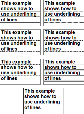 Fig. 13 - Underline Examples