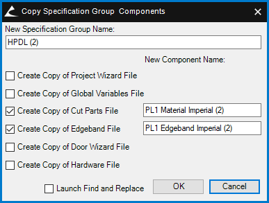 Copy Specification Group Components
