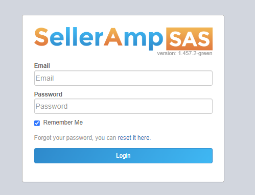 SellerAmp SAS sign in page