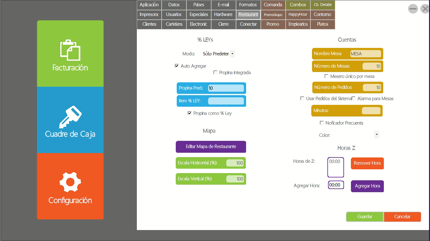 Configuración del módulo restaurante de RetailSPOS
