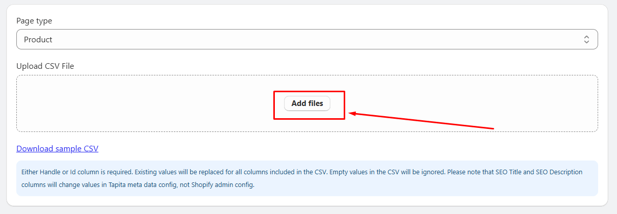 Upload the edited CSV file