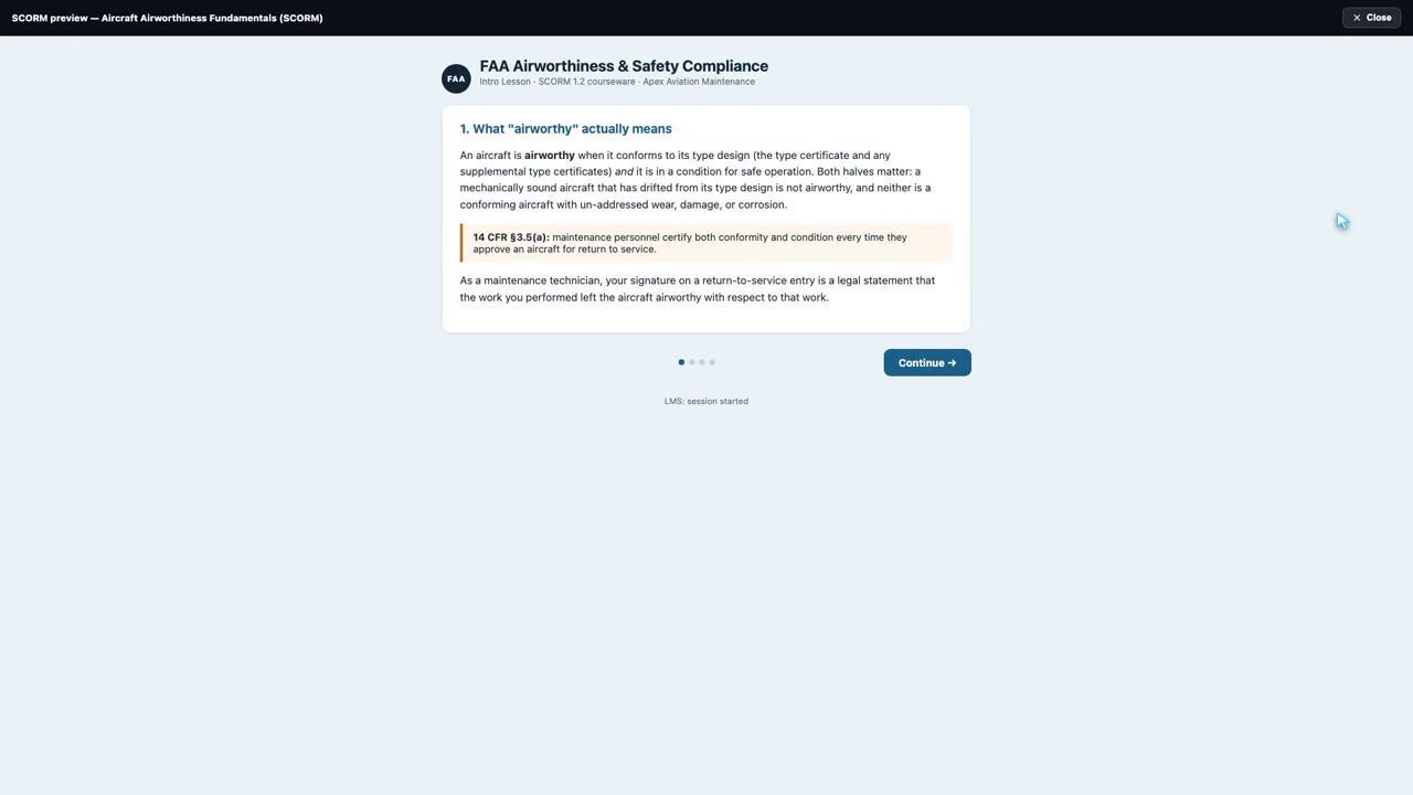 SCORM Courseware