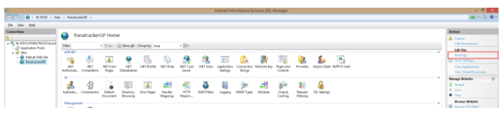 IIS Site Bindings option