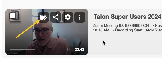 the edit video icon appears over the video thumbnail