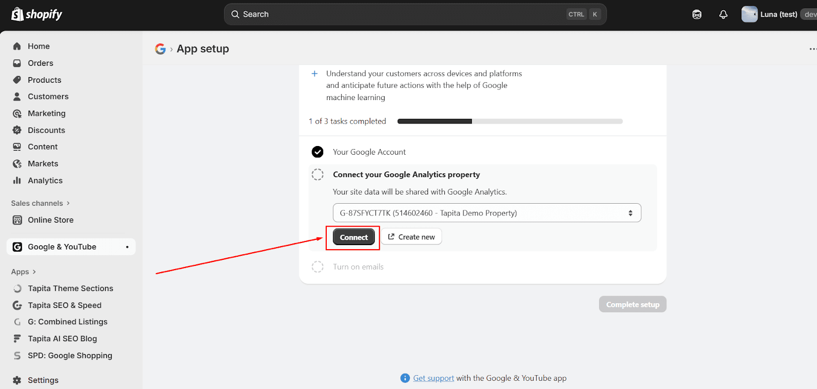 How to create a Google Analytics 4 account to link to your Shopify store