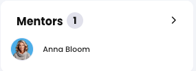 User profile, Mentor widget from the right panel