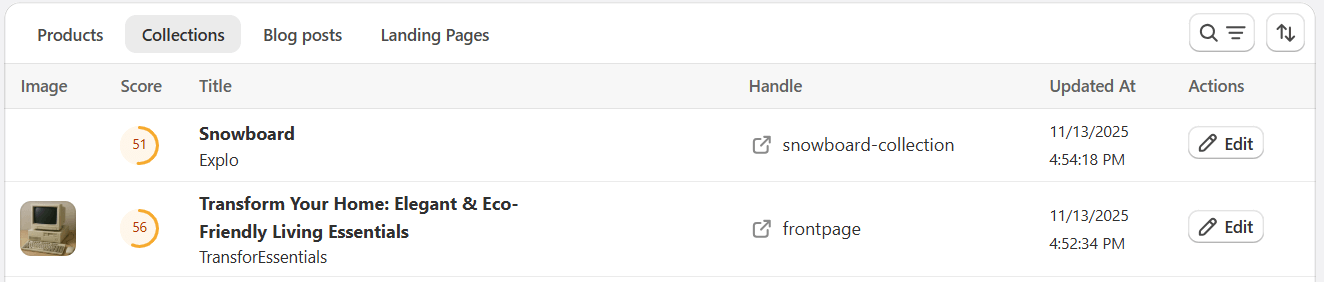 Before Bulk edit via CSV