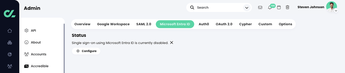 Admin, Single sign-on, Microsoft Entra ID Status page