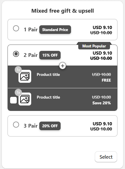 6, Mixed free gift & upsell
