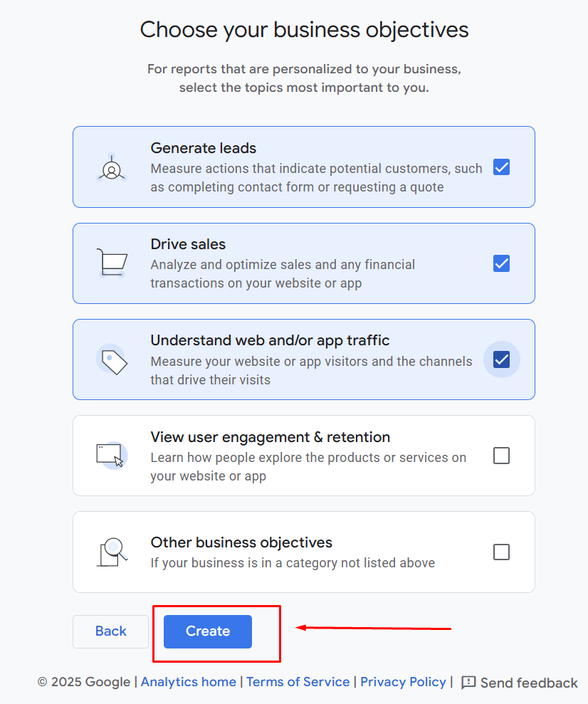 How to create a Google Analytics 4 account to link to your Shopify store