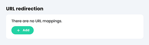 Admin, Portal, More tab, URL redirection section