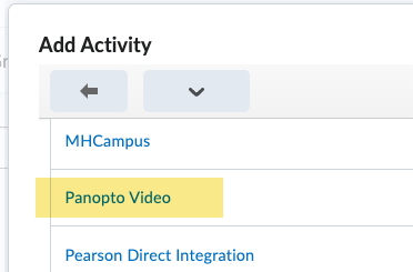 Panopto Video tool link