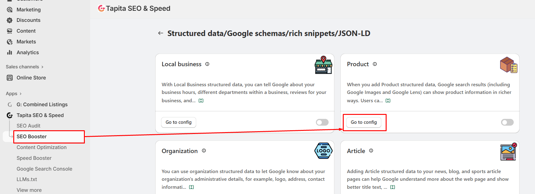 Tapita SEO & Speed - Add Product Schema Markup