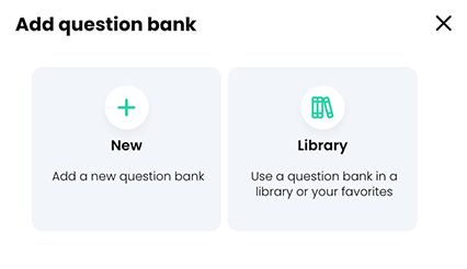 Add question bank pop-up