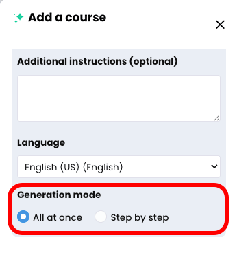 CYPHER Agent menu, General tab with Generation mode highlighted
