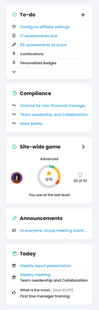 Right panel example with multiple widgets displayed