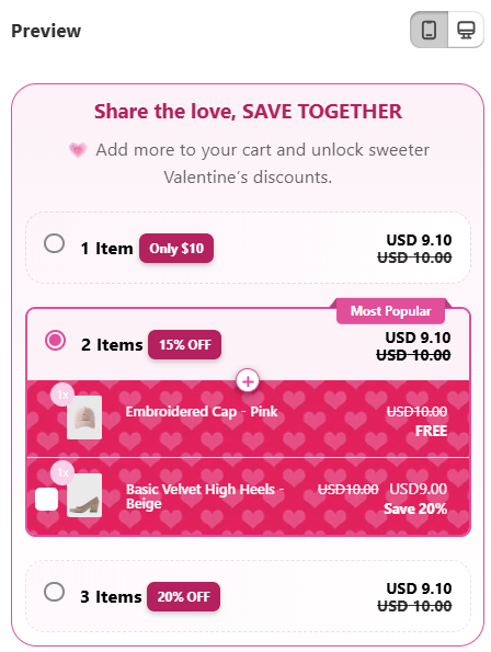 Edit Quantity Breaks offers