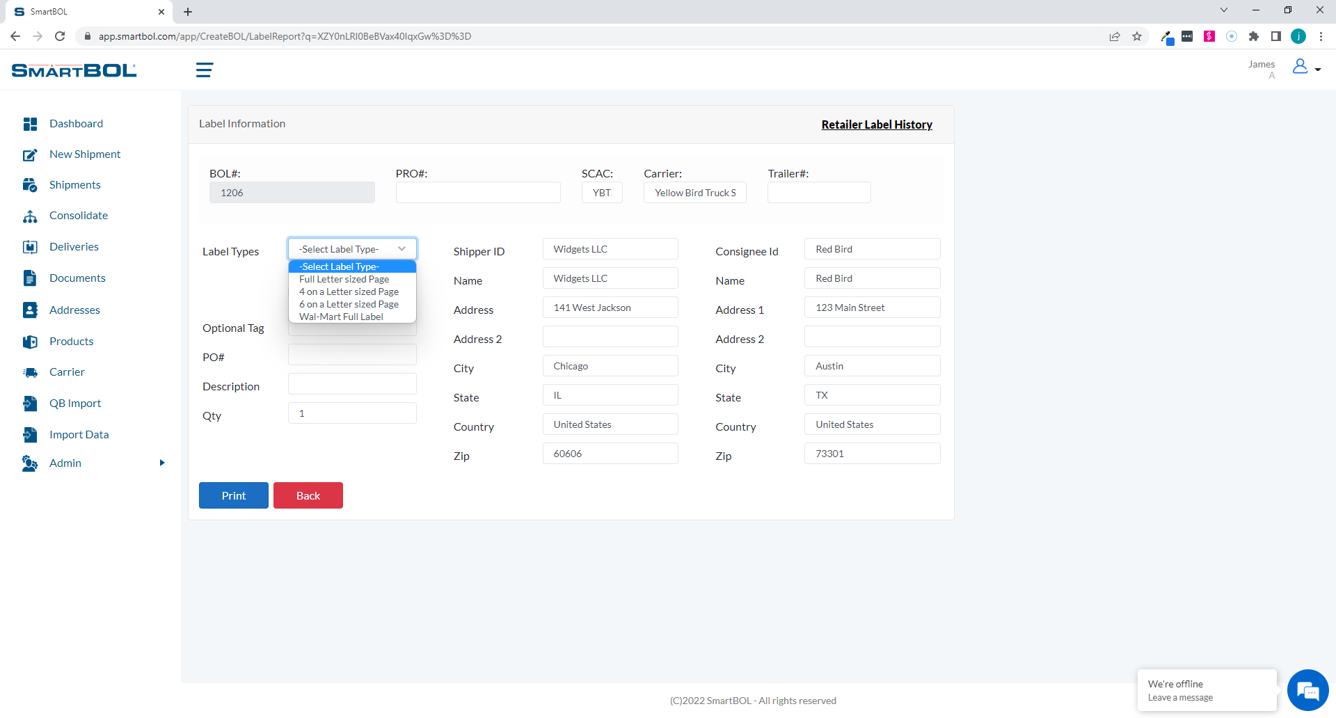 Add a Shipping Label