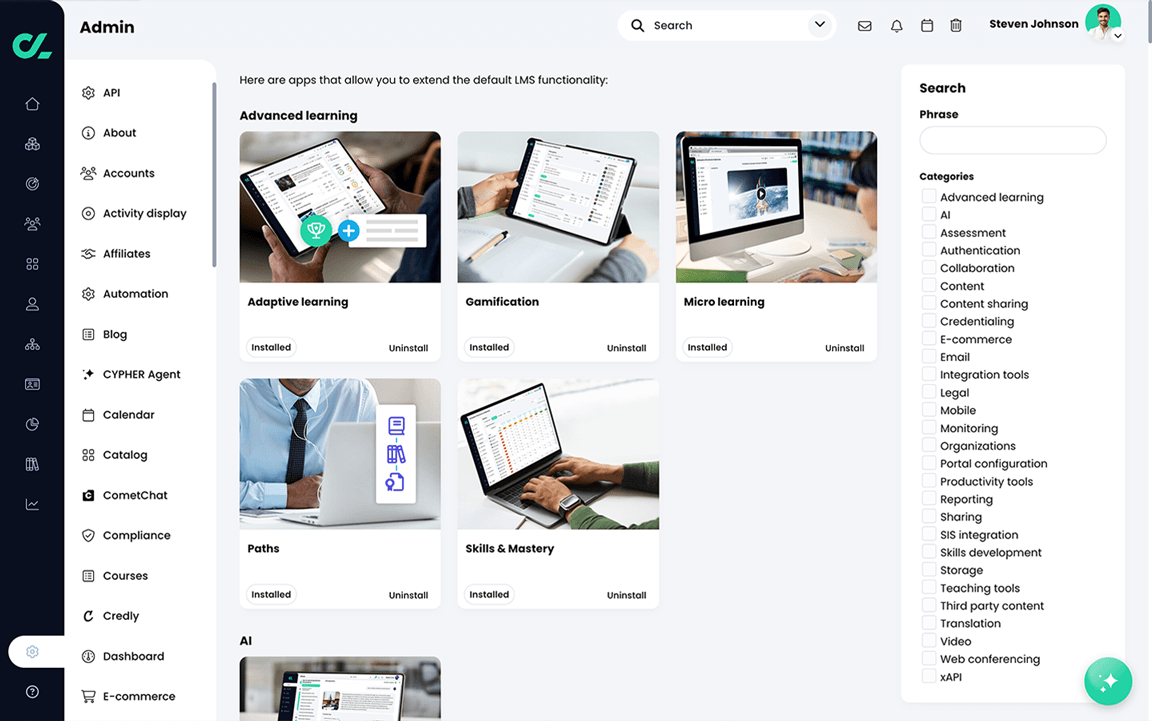The App center