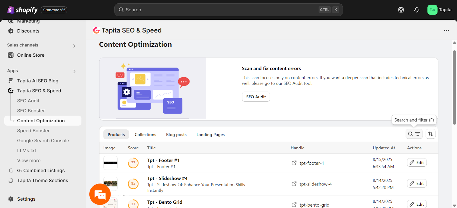 Content Optimization guideline in Tapita SEO & Speed
