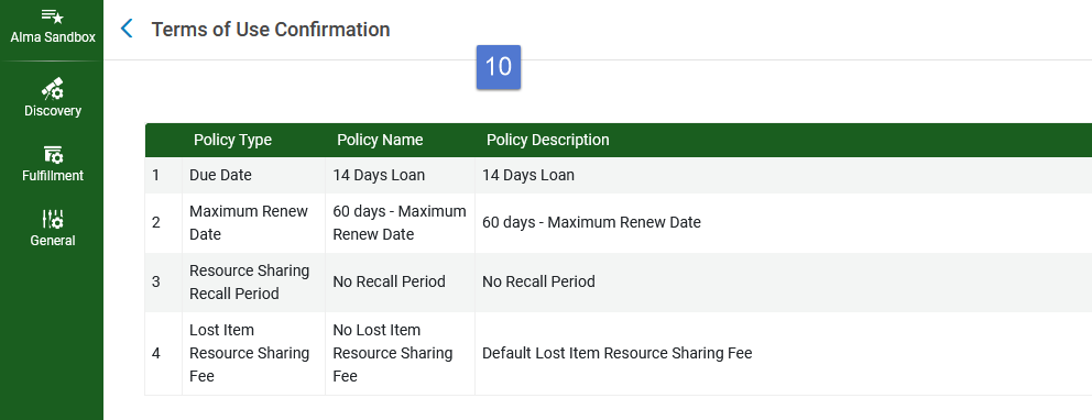 Terms of use for lending requests