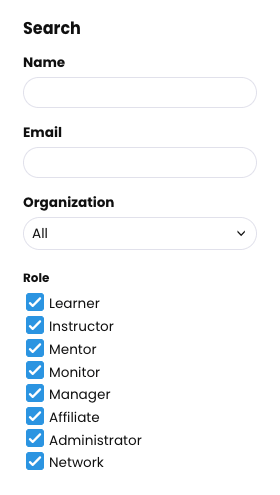 User Search widget